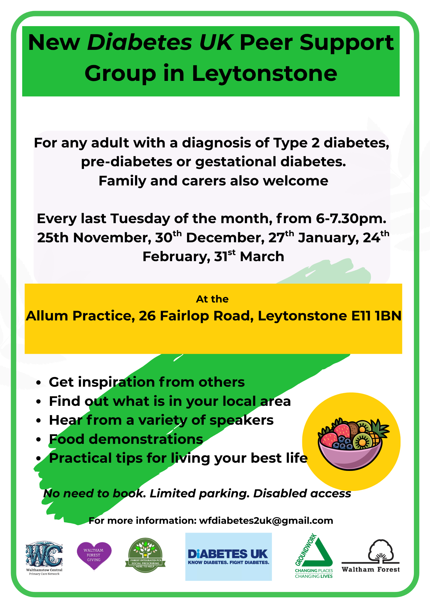 New Diabetes UK Peer Support Group in Leytonstone