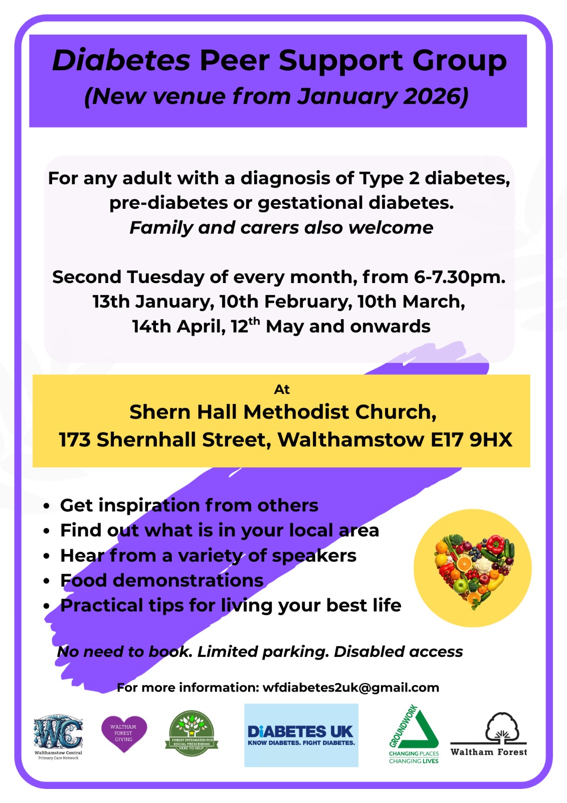 Diabetes Peer Support Group (New venue from January 2026)